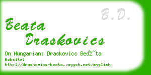 beata draskovics business card